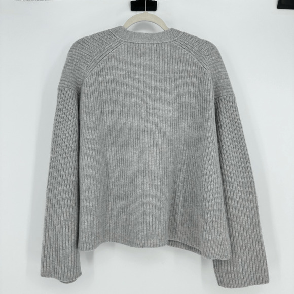 Polo Ralph Lauren Womens L Ribbed Cardigan Sweater Wool Cashmere Gray Preppy - Picture 9 of 10